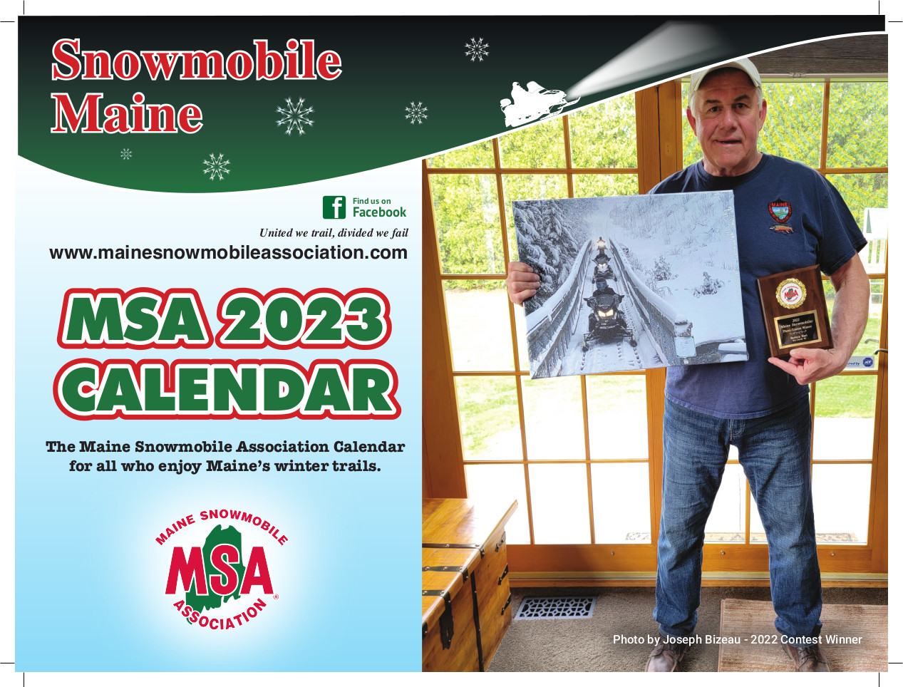 Order form for 2023 Snowmobile Maine Calendar